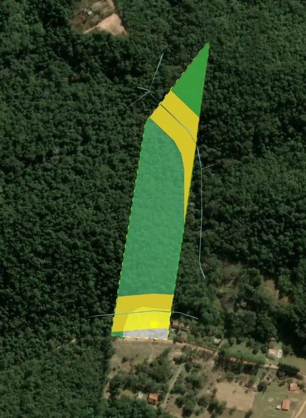 Vista aérea: Laudos de VTN e de florestas nativas, APP e reserva legal, Itu, SP